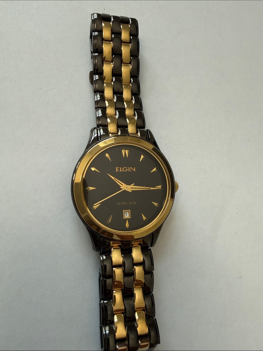 Elgin Men's Two-Tone Black and Gold Dress Watch